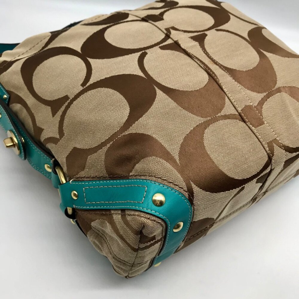 Coach Khaki Canvas Carly Hobo Bag 11868 - Picture 9 of 11